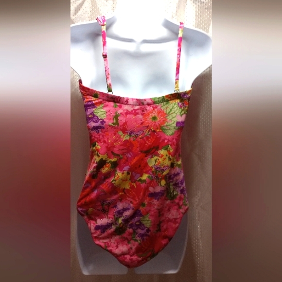Garrett Hill One Piece Swimwear Underwire Bra Floral Off Shoulder Flower Tropic - Picture 13 of 16